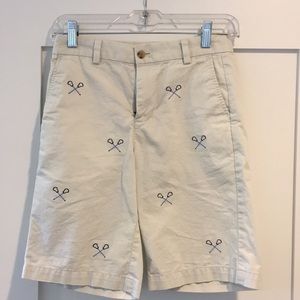 Vineyard Vines khaki shorts with lacrosse sticks